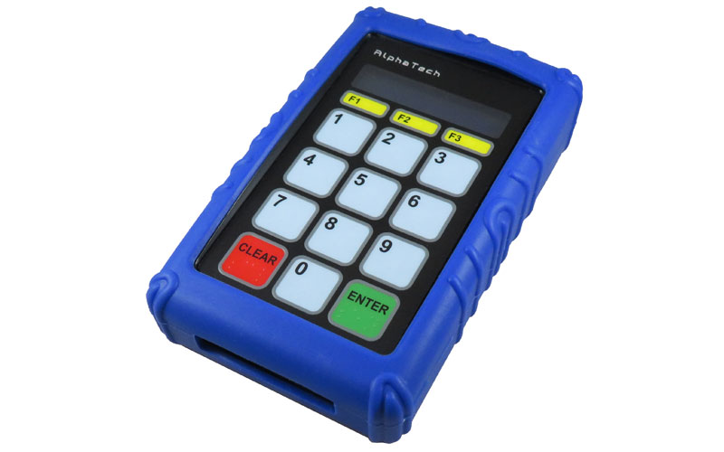Blue school lunch keypad protective cover