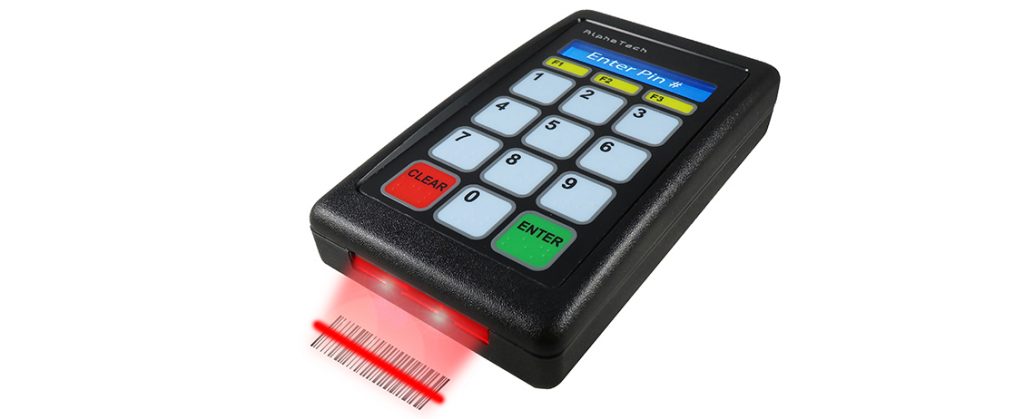 School Cafeteria Pin Pad and scanner
