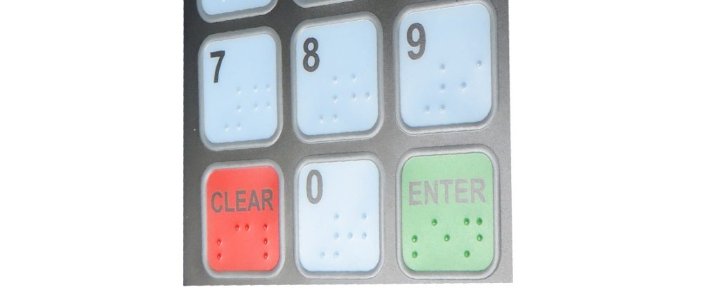 Pin Pad with Braille, Raised Key Edges