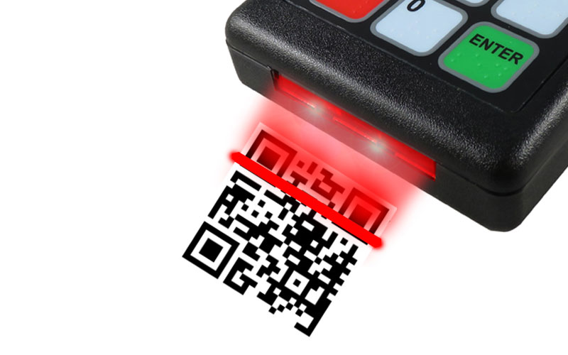 Cafeteria Pin Pad with QR Barcode Scanner 